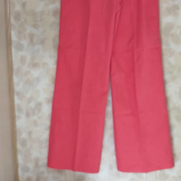 Vintage 1970s Disco Retro Salmon Pink Polyester Bell Bottom Pants - Picture 8 of 9